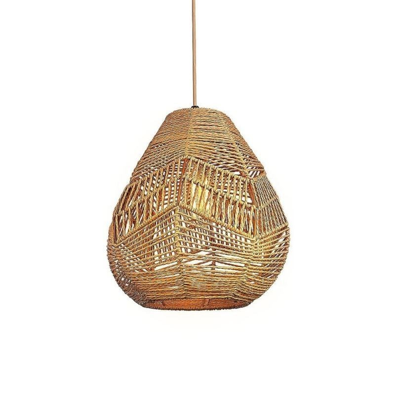 Nordic Retro Ceiling Light Natural Paper Rope Käsinkudottu lampunvarjostin