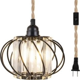 Retro Country Ceiling Light Hamppuköysirautainen yövalaisin pistokkeella
