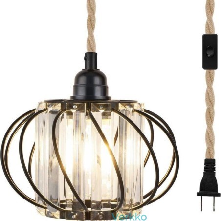Retro Country Ceiling Light Hamppuköysirautainen yövalaisin pistokkeella Retro Country Ceiling Light Hamppuköysirautainen yövalaisin pistokkeella