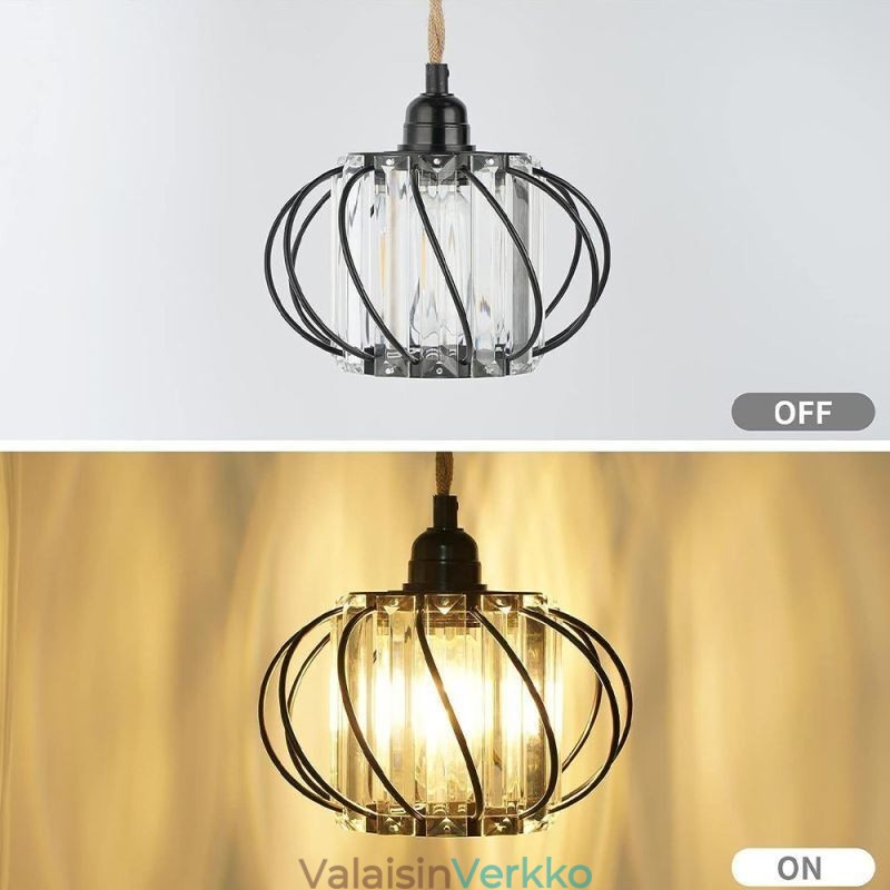 Retro Country Ceiling Light Hamppuköysirautainen yövalaisin pistokkeella