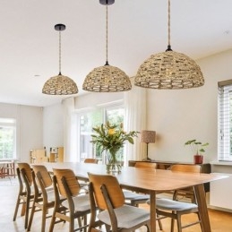 Country Retro Pendant Light käsin kudottu paperi köysi lampunvarjostin 30cm