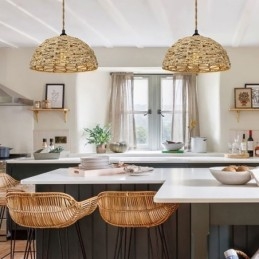 Country Retro Pendant Light käsin kudottu paperi köysi lampunvarjostin 30cm