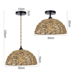 Country Retro Pendant Light käsin kudottu paperi köysi lampunvarjostin 30cm