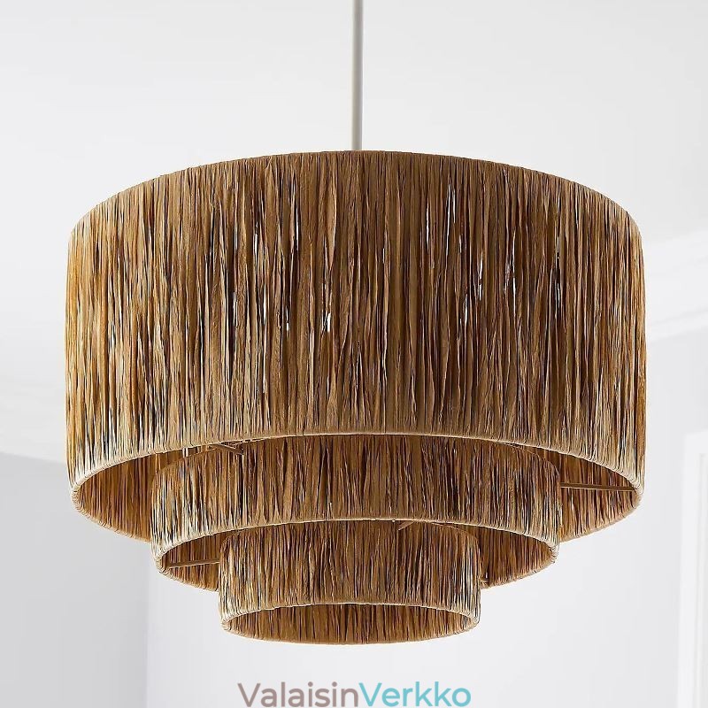 Country Retro Pendant Light Monikerroksinen paperi köysi lampun varjostin kattovalaisin