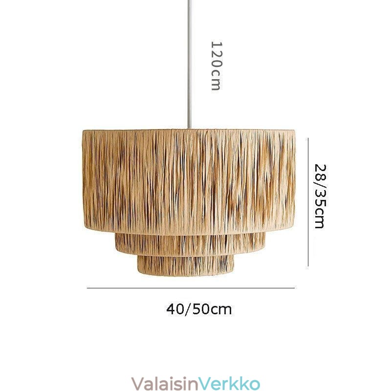 Country Retro Pendant Light Monikerroksinen paperi köysi lampun varjostin kattovalaisin