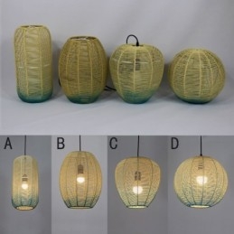 Paper Rope Pendant Light Country Retro Gradient Sininen kattolamppu