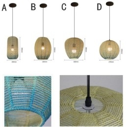 Paper Rope Pendant Light Country Retro Gradient Sininen kattolamppu