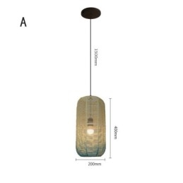 Paper Rope Pendant Light Country Retro Gradient Sininen kattolamppu