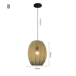 Paper Rope Pendant Light Country Retro Gradient Sininen kattolamppu