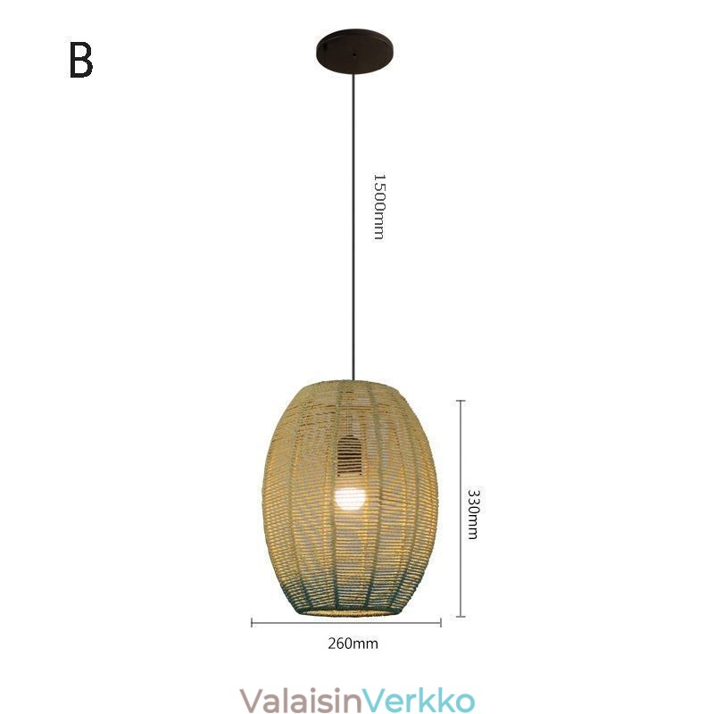 Paper Rope Pendant Light Country Retro Gradient Sininen kattolamppu