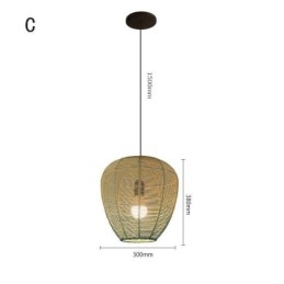 Paper Rope Pendant Light Country Retro Gradient Sininen kattolamppu