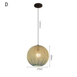 Paper Rope Pendant Light Country Retro Gradient Sininen kattolamppu