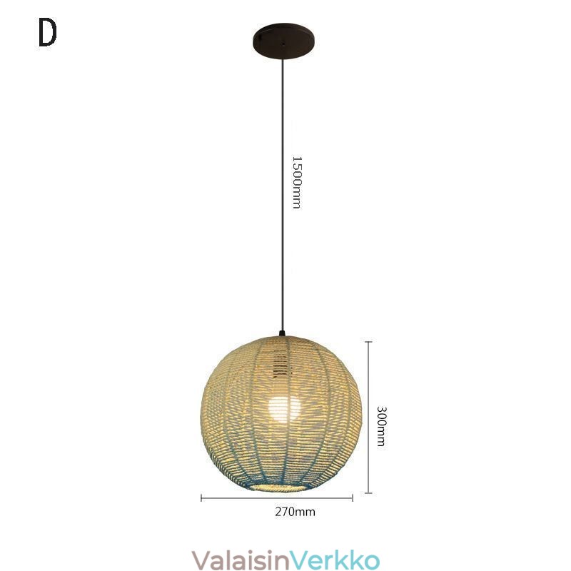 Paper Rope Pendant Light Country Retro Gradient Sininen kattolamppu