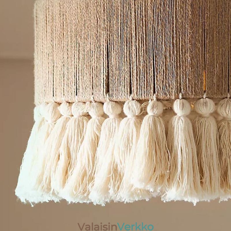 Retro-riippuvalaisin Boheemityylinen hamppuköysi tupsuvalaisin