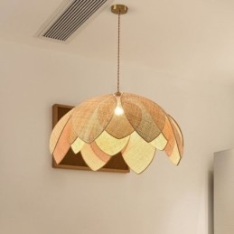 Rottinkinen Lotus kattovalaisin Cafe Retro Rattan Art kattovalaisin
