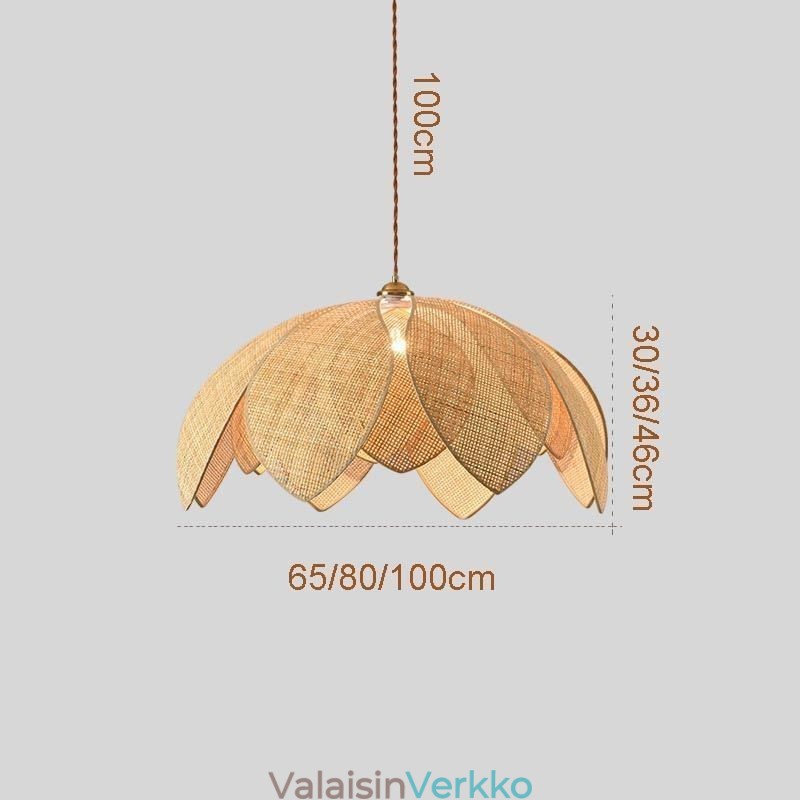 Rottinkinen Lotus kattovalaisin Cafe Retro Rattan Art kattovalaisin