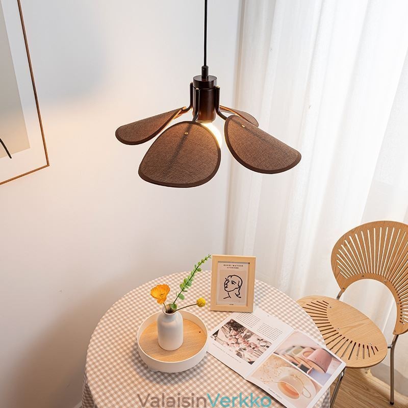 Nordic Riippuvalaisin Wabi Sabi Style Kangas Lampunvarjostin Koristeellinen kattovalaisin