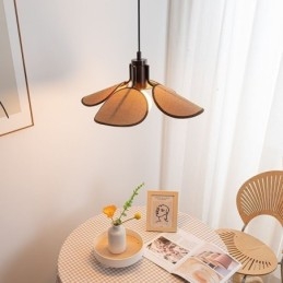 Nordic Riippuvalaisin Wabi Sabi Style Kangas Lampunvarjostin Koristeellinen kattovalaisin
