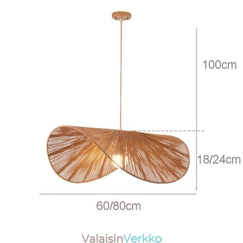 Retro riippuvalaisin Creative Wabi Sabi olkihattu hamppuköysi kattovalaisin