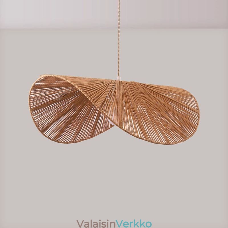 Retro riippuvalaisin Creative Wabi Sabi olkihattu hamppuköysi kattovalaisin
