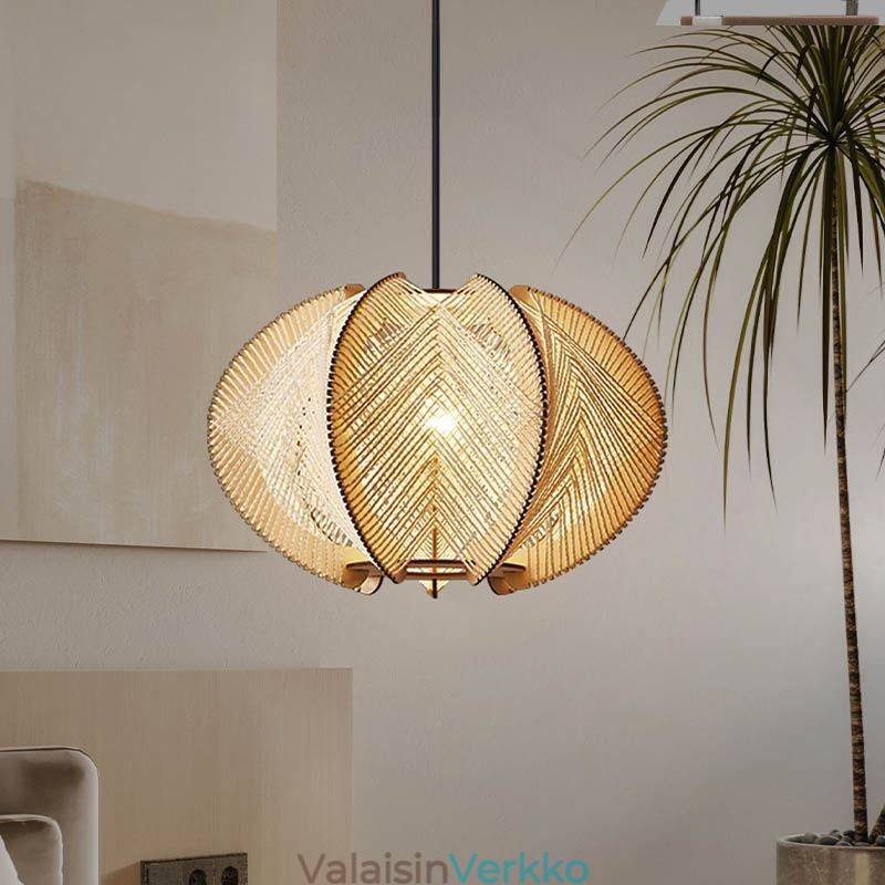 Pohjoismainen kattovalaisin Retro Wabi Sabi -tyylinen käsintehty massiivipuinen kattovalaisin