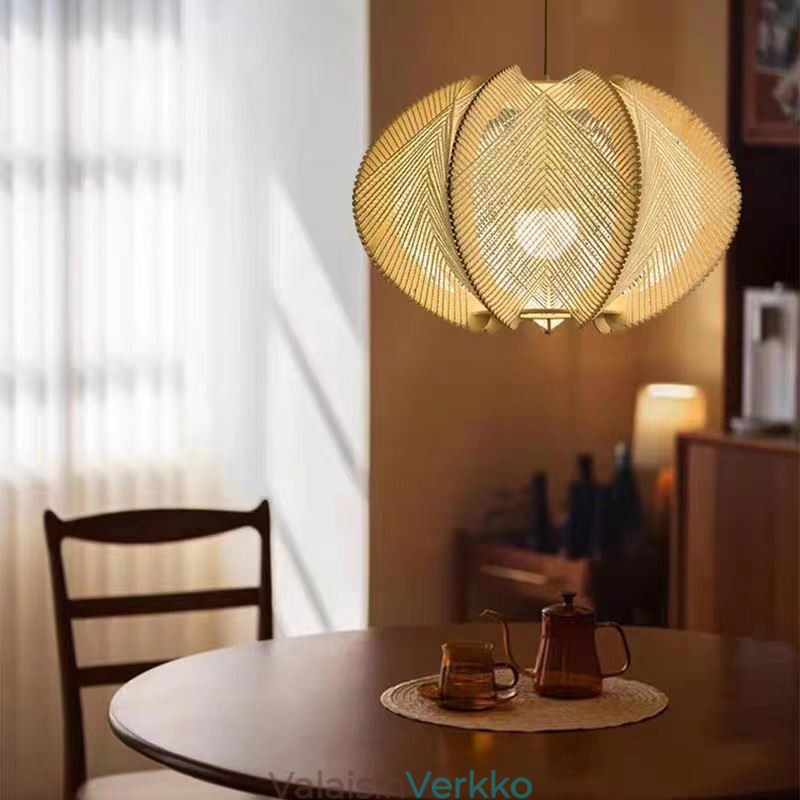 Pohjoismainen kattovalaisin Retro Wabi Sabi -tyylinen käsintehty massiivipuinen kattovalaisin