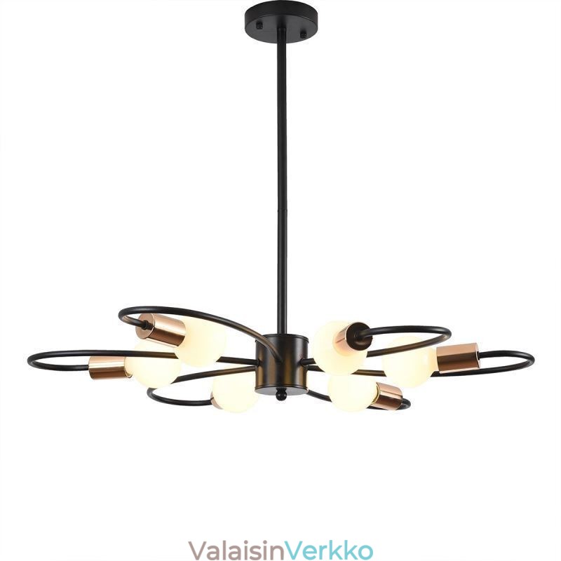 Maalaismainen kattokruunu 6 Light Classic terälehtiä kattoon riippuvalaisin