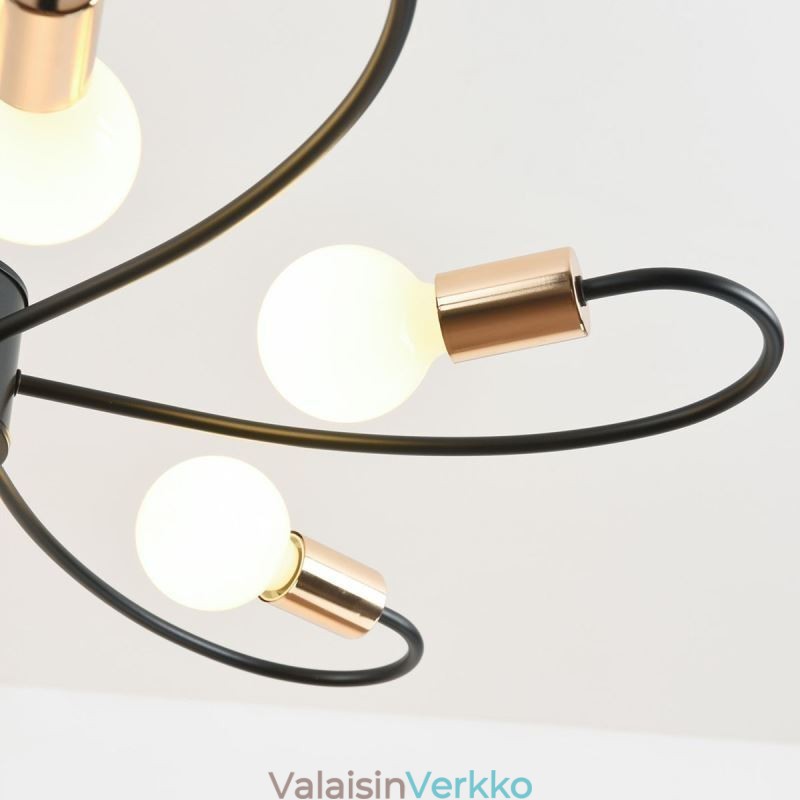 Maalaismainen kattokruunu 6 Light Classic terälehtiä kattoon riippuvalaisin