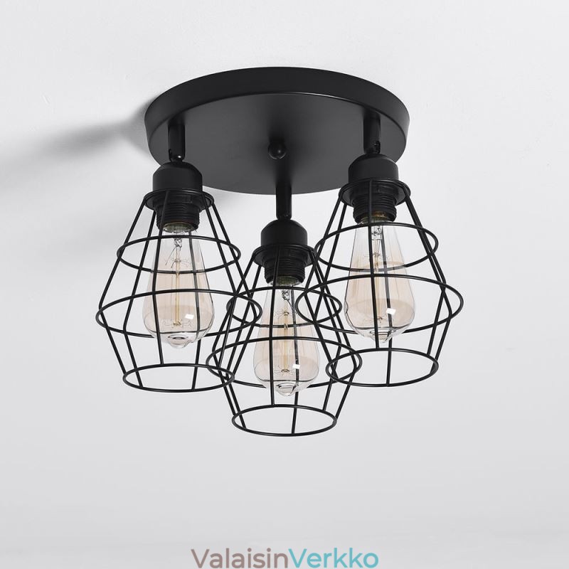 Teollisuuden uppoasennettava kattovalaisin 3 Kevytmetallihäkkikattolamppu
