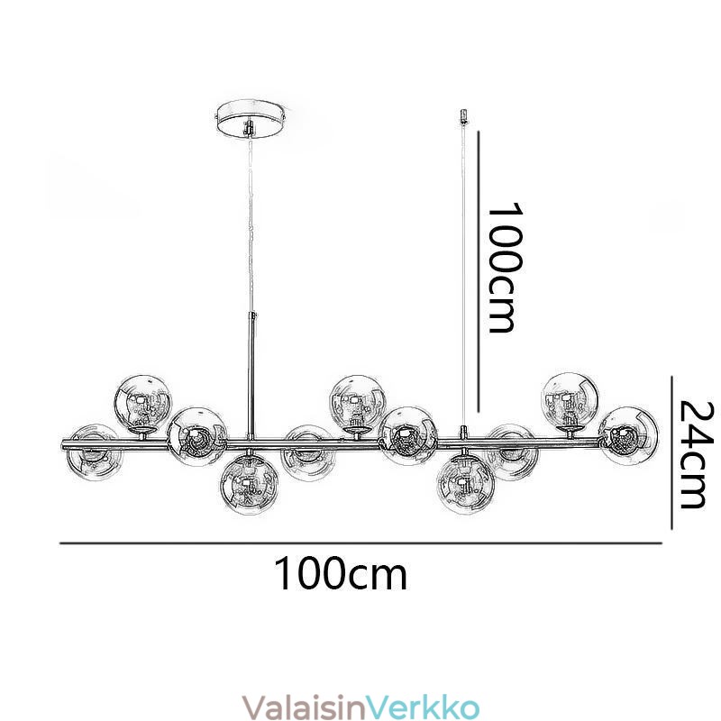 Riippuvalaisin Magic Beans Molekyylilasinen kattovalaisin