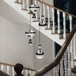 Creative riippuvalaisin Moderni yksinkertainen sähkösinkitystä lasista valmistettu pieni kattovalaisin