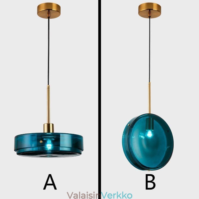 Pyöreä kakku lasiriippuvalaisin Moderni minimalistinen takorautainen kattovalaisin