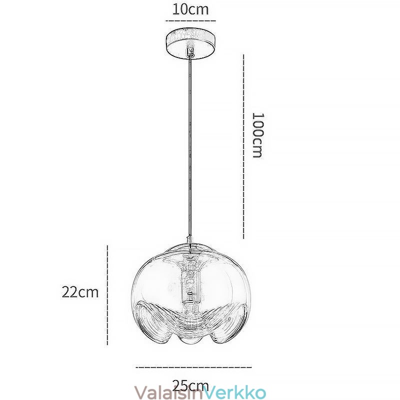 Stamen lasiriippuvalaisin Moderni minimalistinen takorautainen kattovalaisin