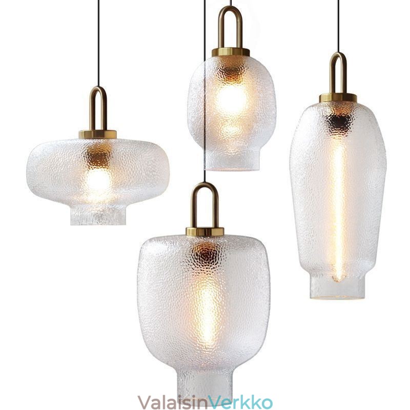 Himmeä lasiriippuvalaisin Moderni minimalistinen takorautainen kattovalaisin