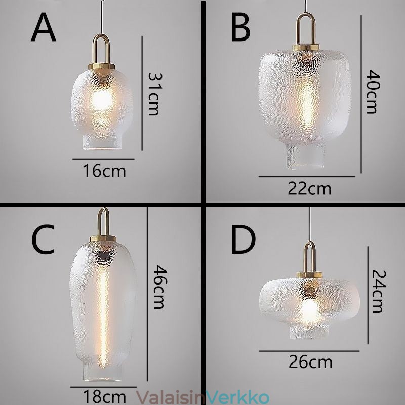 Himmeä lasiriippuvalaisin Moderni minimalistinen takorautainen kattovalaisin