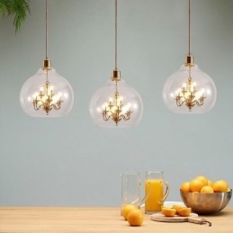 Lasiriippuvalaisin Moderni minimalistinen takorautainen kattovalaisin 9 valoa
