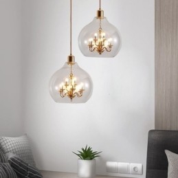 Lasiriippuvalaisin Moderni minimalistinen takorautainen kattovalaisin 9 valoa
