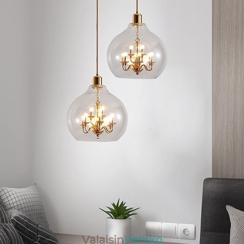 Lasiriippuvalaisin Moderni minimalistinen takorautainen kattovalaisin 9 valoa