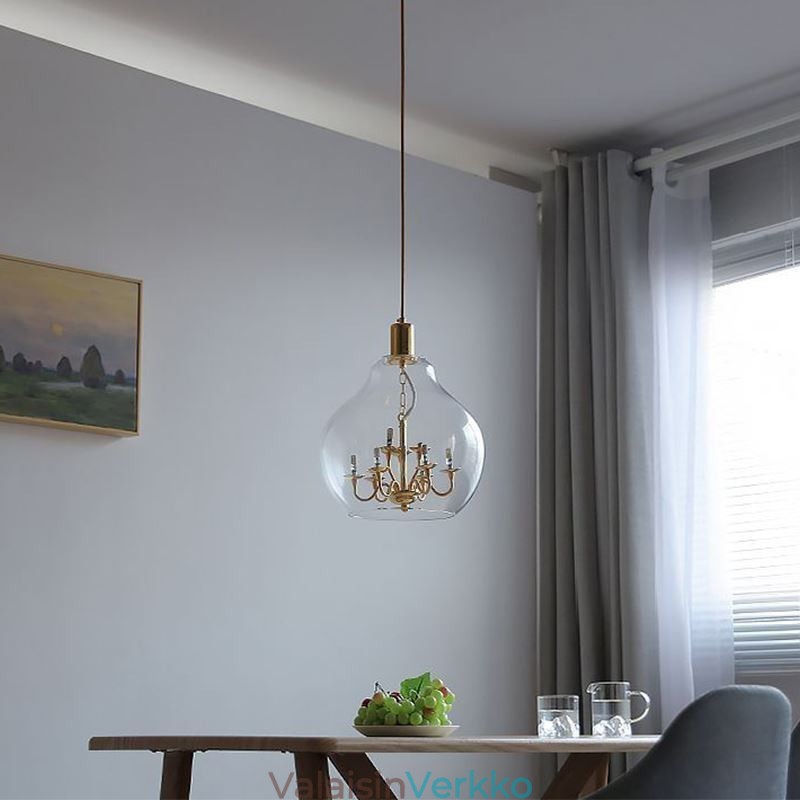 Lasiriippuvalaisin Moderni minimalistinen takorautainen kattovalaisin 9 valoa