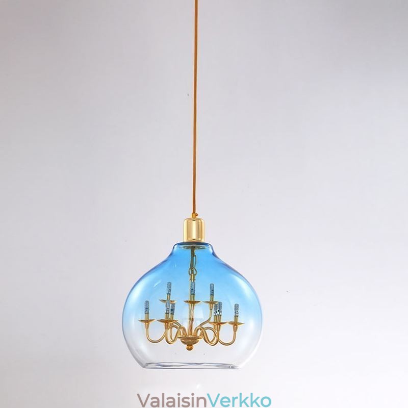 Lasiriippuvalaisin Moderni minimalistinen takorautainen kattovalaisin 9 valoa