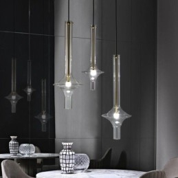 Lasiputkiriippuvalaisin Moderni minimalistinen takorautainen kattovalaisin