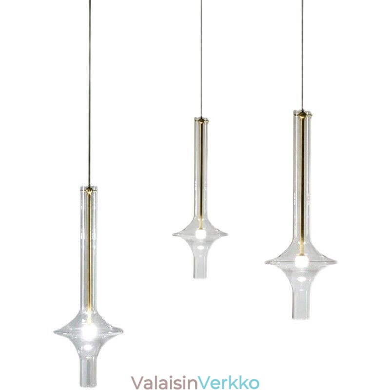 Lasiputkiriippuvalaisin Moderni minimalistinen takorautainen kattovalaisin