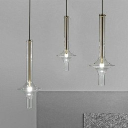 Lasiputkiriippuvalaisin Moderni minimalistinen takorautainen kattovalaisin