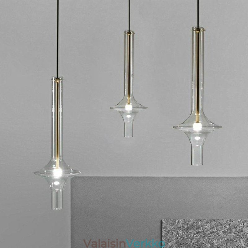 Lasiputkiriippuvalaisin Moderni minimalistinen takorautainen kattovalaisin