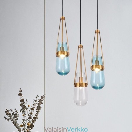 Vesipisara lasiriippuvalaisin Moderni minimalistinen takorautainen pieni kattovalaisin