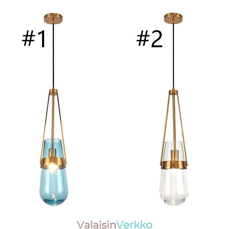 Vesipisara lasiriippuvalaisin Moderni minimalistinen takorautainen pieni kattovalaisin