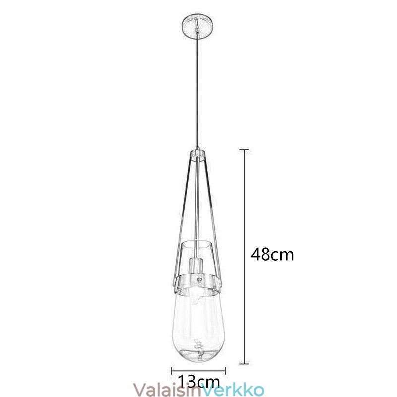 Vesipisara lasiriippuvalaisin Moderni minimalistinen takorautainen pieni kattovalaisin