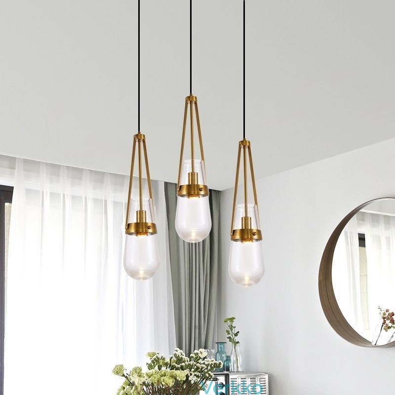 Vesipisara lasiriippuvalaisin Moderni minimalistinen takorautainen pieni kattovalaisin