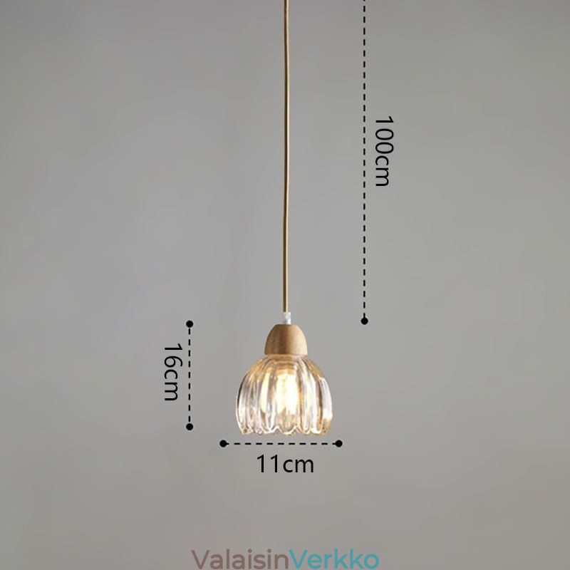 Lasinen riippuvalaisin Retro pastoraalityylinen saarikatto Kevyt kumipuu koristevalaisin