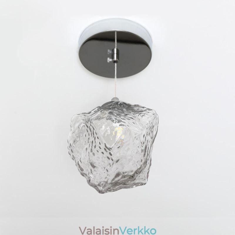 Lasiriippuvalaisin Retro-koristelamppu jääkuution muotoinen lampunvarjostin